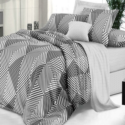 Комплект постельного белья "ВЛ. СТРАЙП", сатин (твил), 100% хлопок.