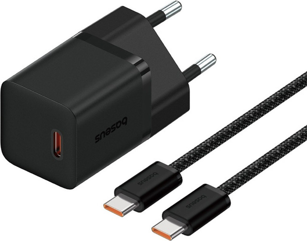 Зарядное устройство Baseus GaN5 (mini) 1C 30W + Кабель USB Type-C черный