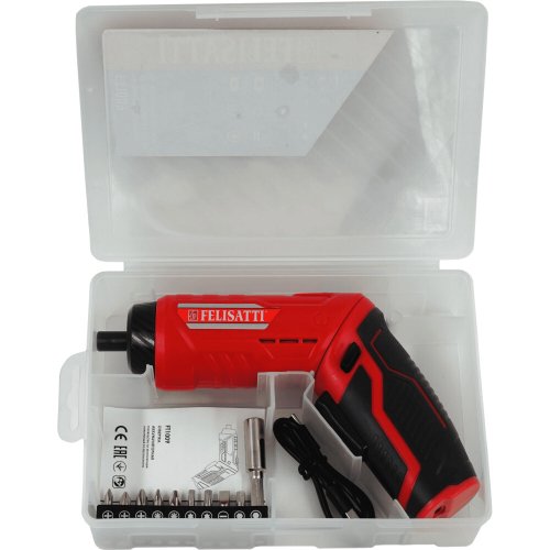 Отвертка аккумуляторная FELISATTI FT1009 + оснастка 10шт