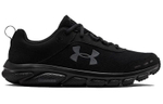 Under Armour Charged Assert 8 comfortable and versatile shock absorption quick-drying low-cut casual running shoes men's black