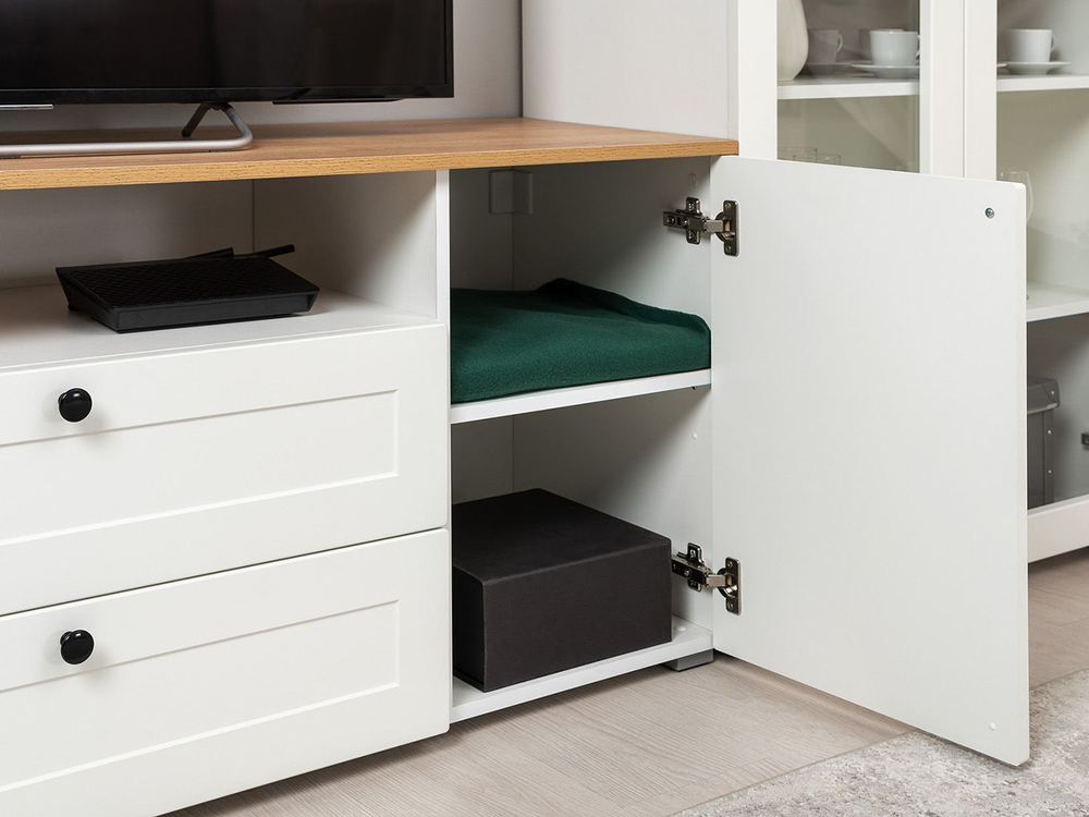 Гостиная Остин 1 белый/дуб золотой