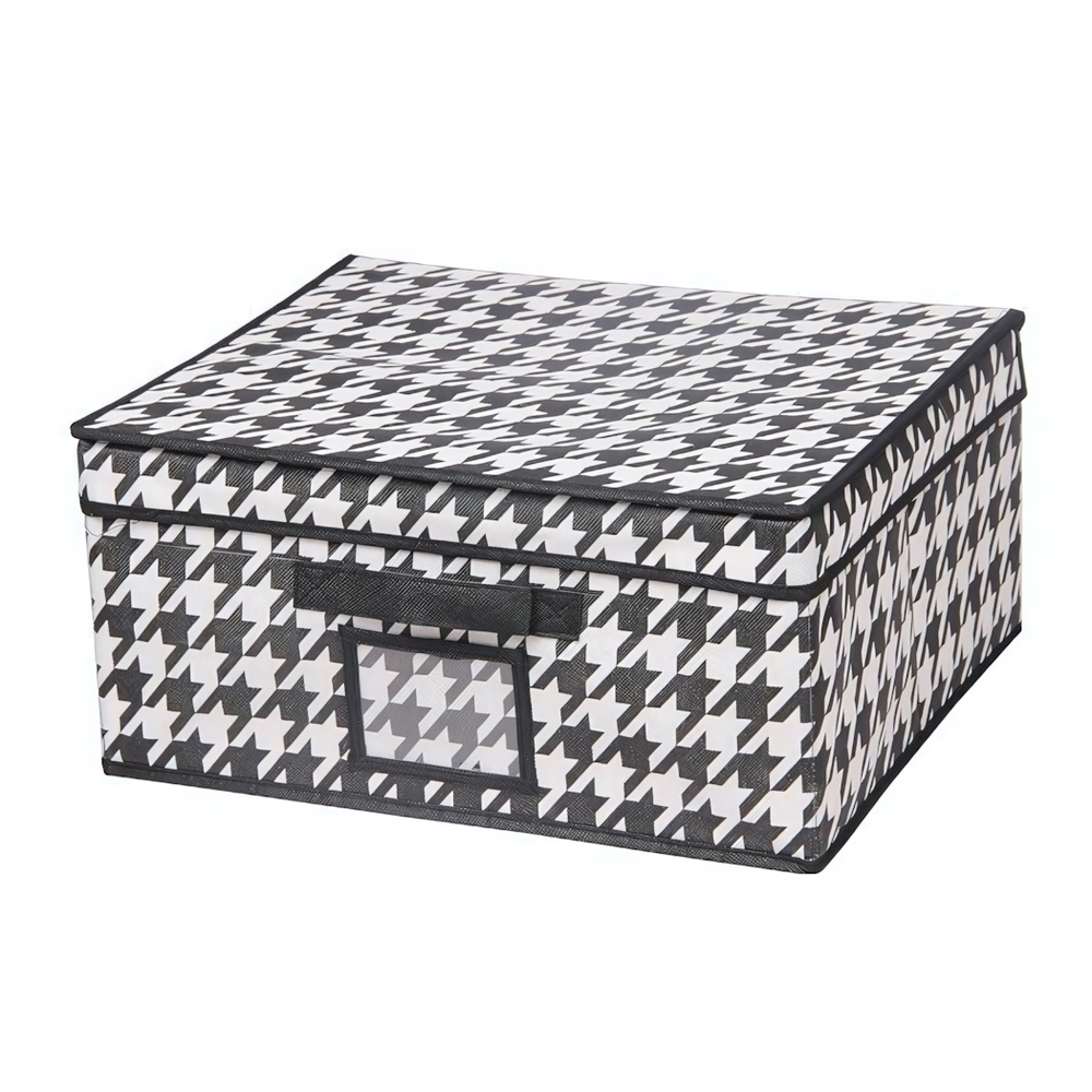 Короб для хранения "Пепита", Д400 Ш330 В180, черно-белый