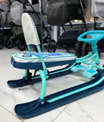 Снегокат «Тимка спорт 4-1» со спинкой принт сиденья: с динозавром (арт. ТС4-1/Д)