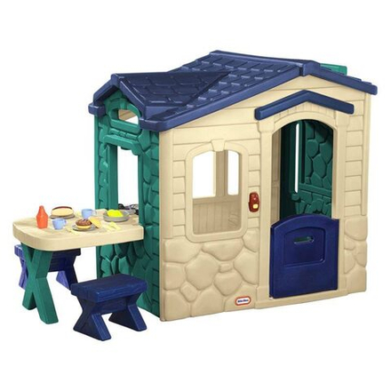 Tikes - Садовый домик с патио темно-сине-зеленый 174117
