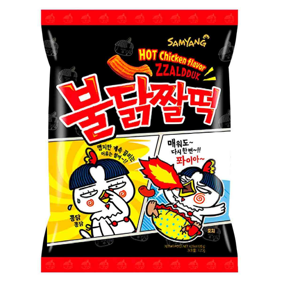 Закуска Samyang Zaldak со вкусом острой курицы, 120 г (Корея)