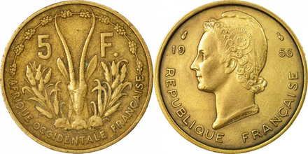 Французская Западная Африка 5 франков, 1956 Мариана XF