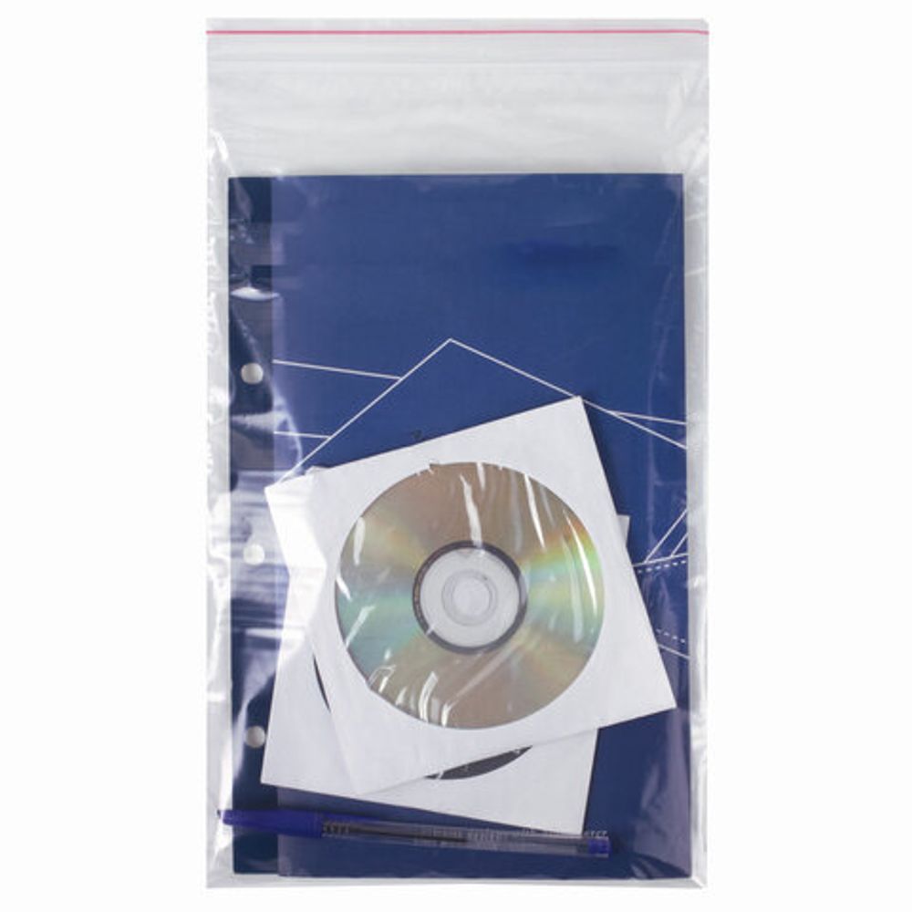 Пакеты с замком (гриппер), комплект 100 шт., 200х300 мм, ПВД, толщина 40 микрон, BRAUBERG, 606216