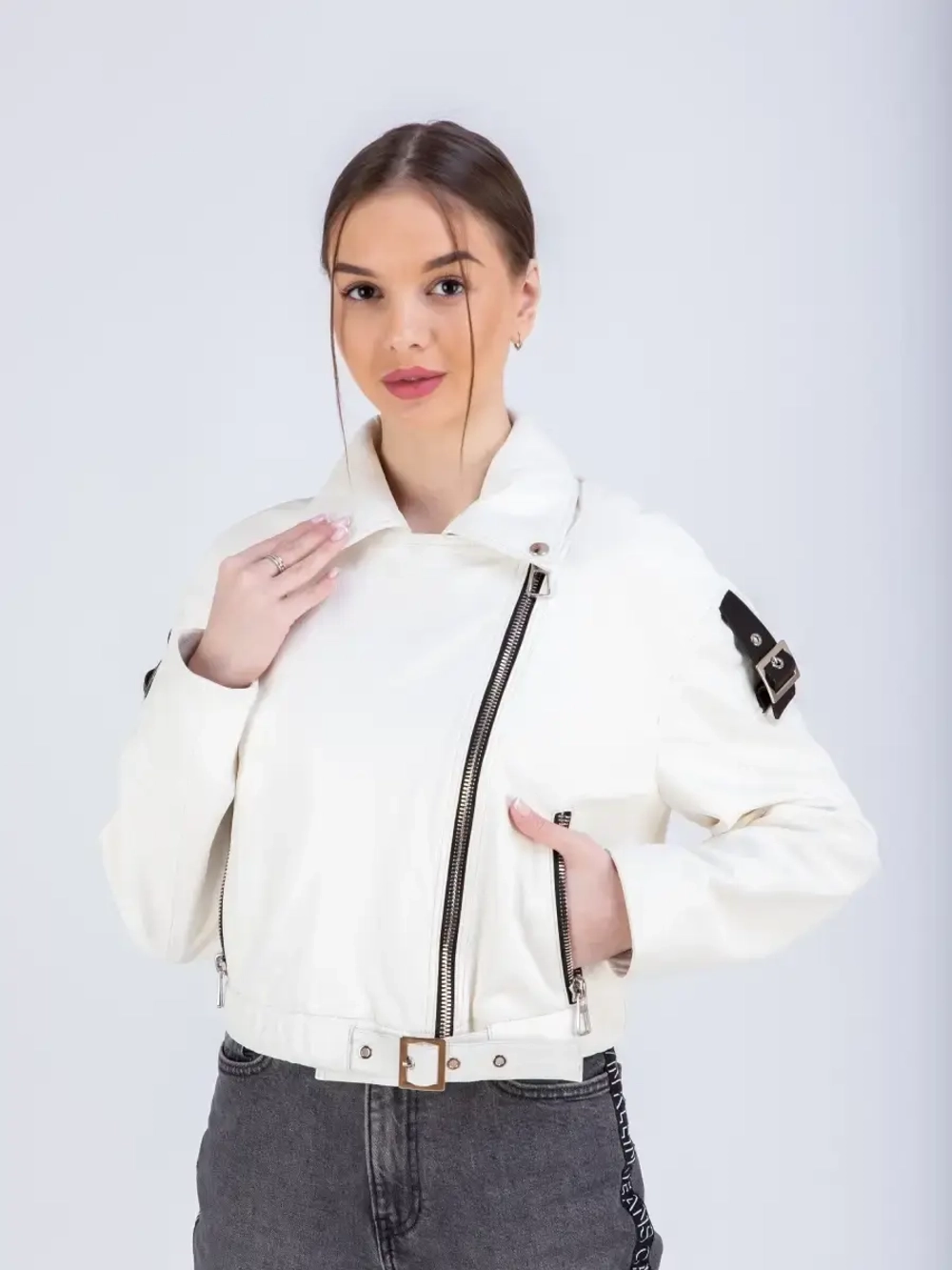 Косуха кожаная куртка женская Турция