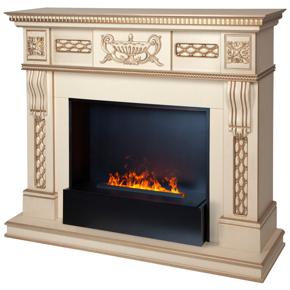 Каминокомплект Real Flame Corsica Lux 25,5/26 WT с очагом 3D Cassette 630 Black Panel