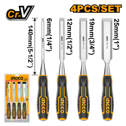 Набор стамесок INGCO HKTWC0401 INDUSTRIAL 6-25 мм