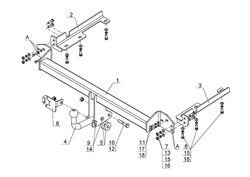 Фаркоп для Honda CR-V 2012-2017 Тип шара: A. Нагрузки: 1500/75 кг, HN 05