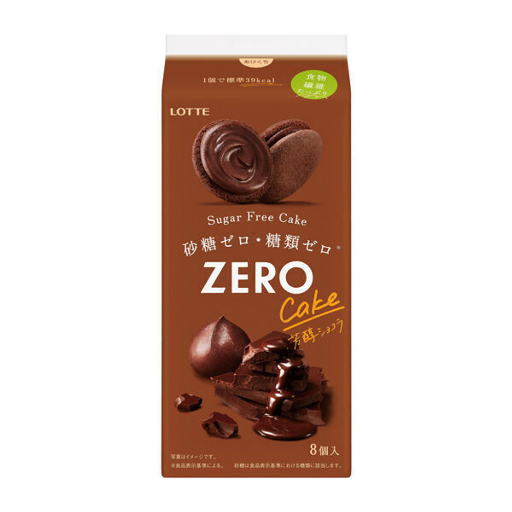 Пирожное "Zero" Шоколадное, без сахара, 8шт, Lotte, 69,6 гр