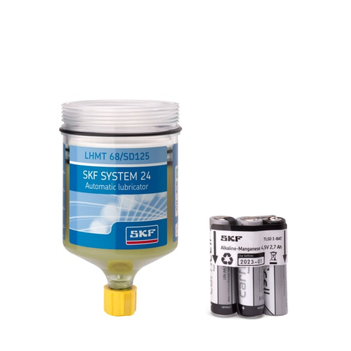 Refill cartridge oil filled, with battery for Electro-mechanical single point lubricator LHMT 68/SD125