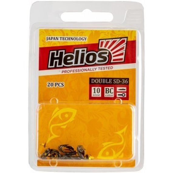 Крючок двойной SD-36 №10 цвет BC (20шт) Helios (HS-SD-36-10)