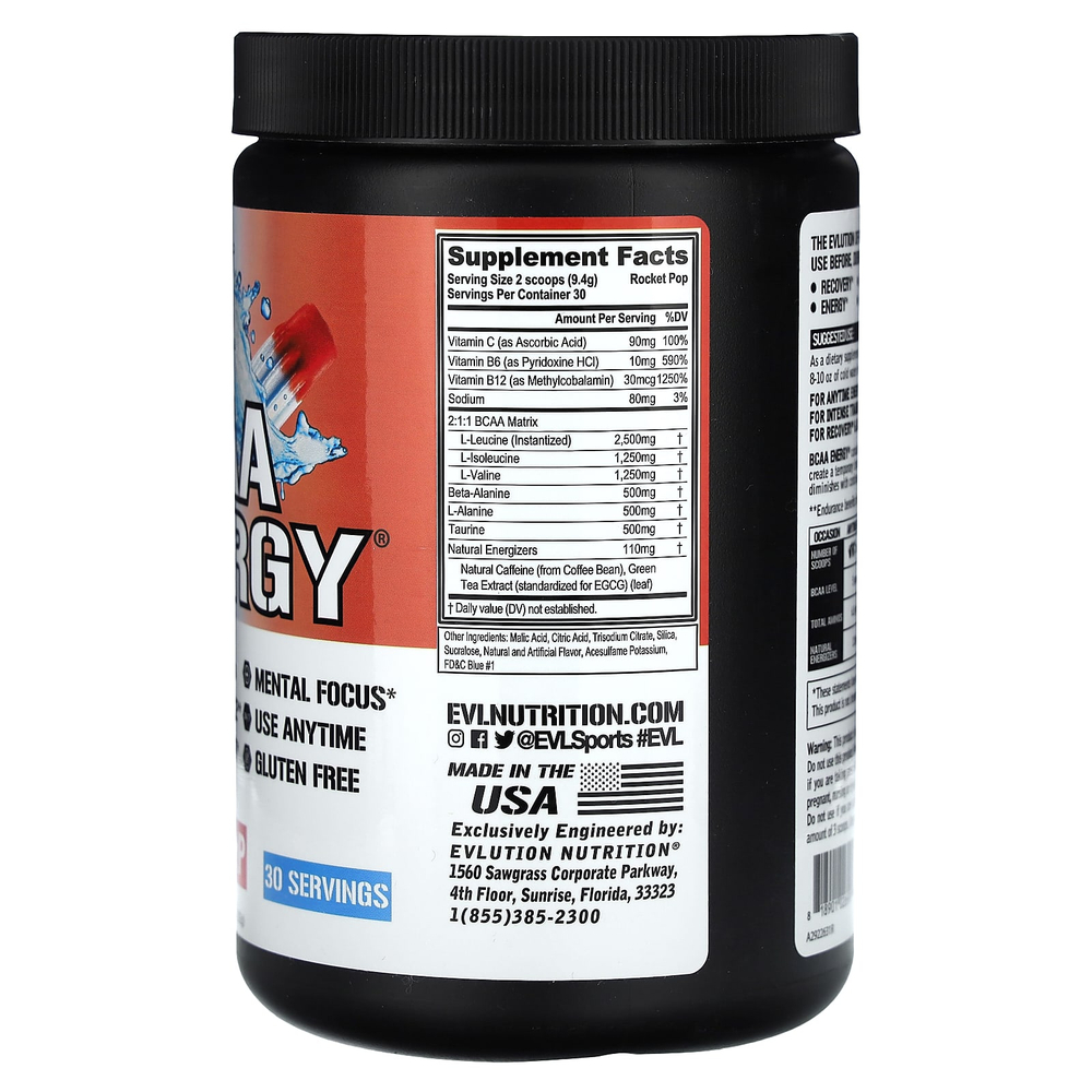 EVLution Nutrition, BCAA Energy®, со вкусом BCAA, 282 г (9,9 унции)