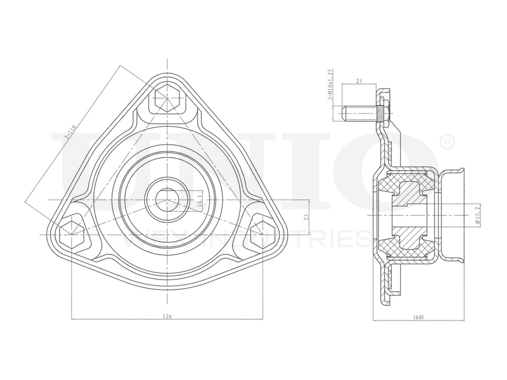 Опора амортизатора передняя UNIO RMP-13092
