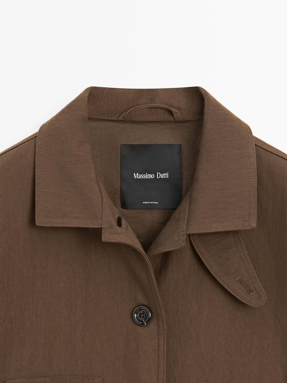 Massimo Dutti Куртка из смесового хлопка с карманами, коричневый
