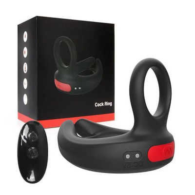 Черное эрекционное виброкольцо Cock Ring с пультом ДУ (Цвет: черный)