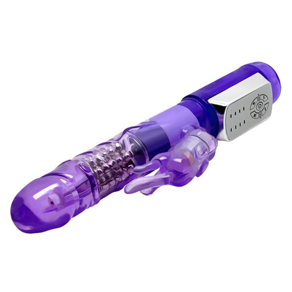 Фиолетовый вибратор-ротатор Passionate Baron - 22 см.