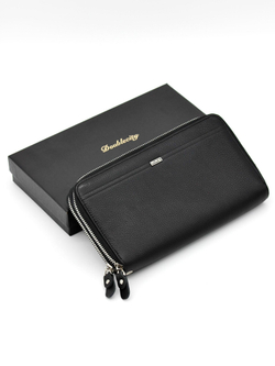 Фото мужской большой кожаный кошелёк клатч 23х12х4 см на 2 молниях Doublecity 130-DC31-41A в коробке