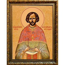 Александр Крутицкий, священномученик, пресвитер. Икона на холсте.