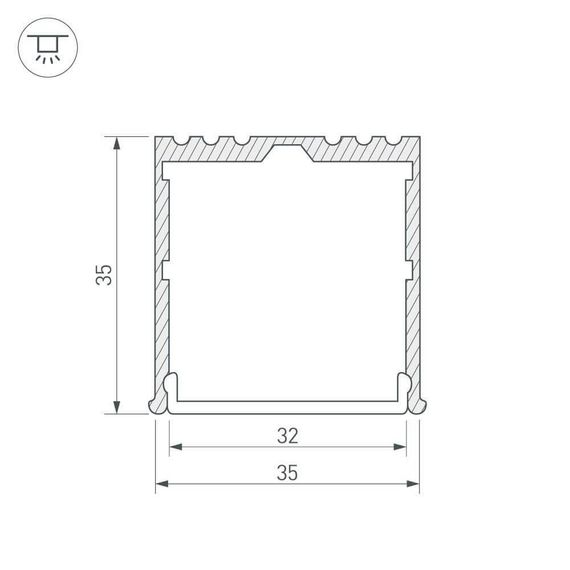 Профиль Arlight ARH-POWER-W35-2000 ANOD 016138