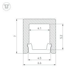 Профиль ARH-MICRO-0607-2000 ANOD (Arlight, Алюминий) 036398