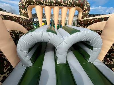 Надувная полоса препятствий «Патриот», 4 блока, 22х4х5 м