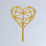 Топпер «Сердце», геометрия, цвет золотой