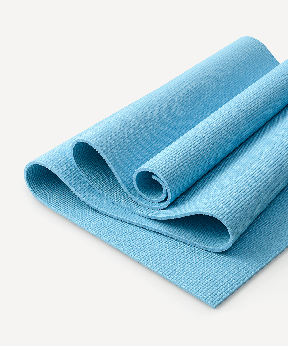 Коврик для йоги и фитнеса STARFIT FM-101, PVC, 183x61x0,6 см, синий пастель