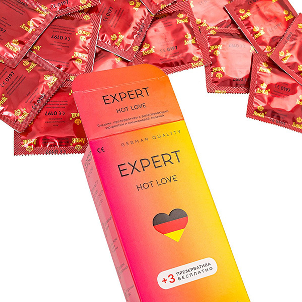 Презервативы с разогревающим эффектом Expert Hot Love 12шт (+3 в подарок)