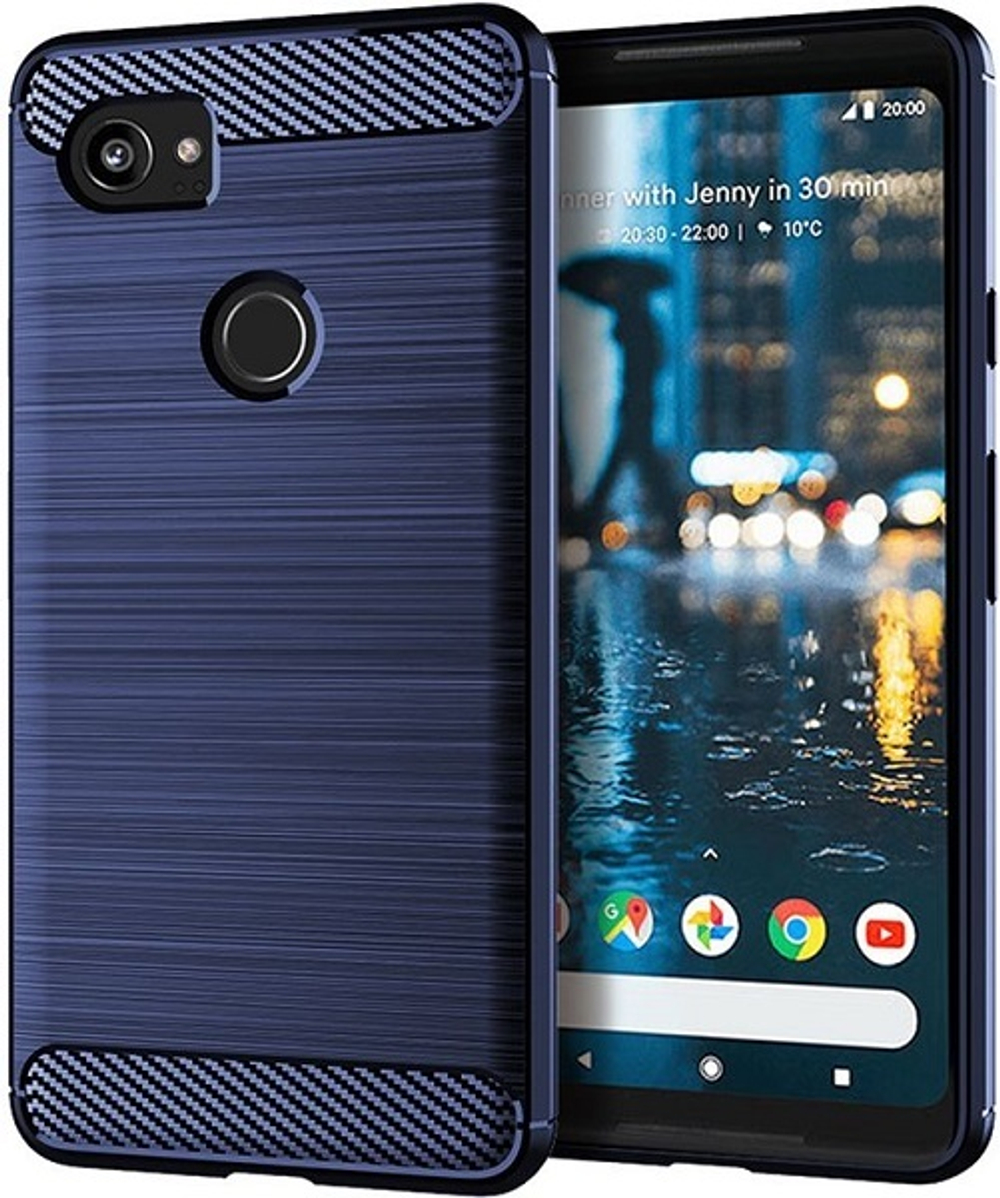 Чехол на Google Pixel2 XL цвет Blue (синий), серия Carbon от Caseport