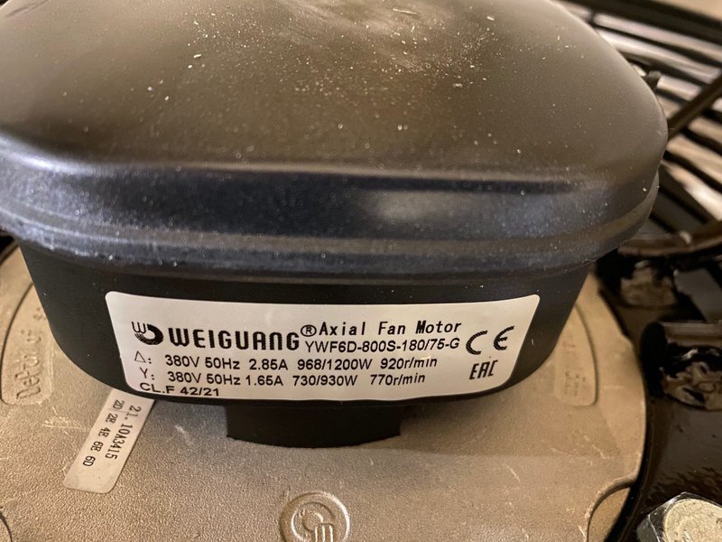 Высокотемпературный жаростойкий вентилятор (+80°C) YWF6D-800HT