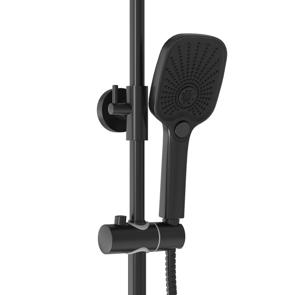 Душевая стойка Grossman Mercury 500.K35.10.210 с верхним душем,ручной лейкой и смесителем,черный матовый,1 место