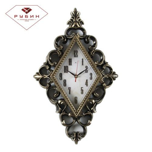 Часы 21 Bek настенные  4830-102 ромб 30х48см, корпус корпус старое золото "Классика ретро" "Рубин"