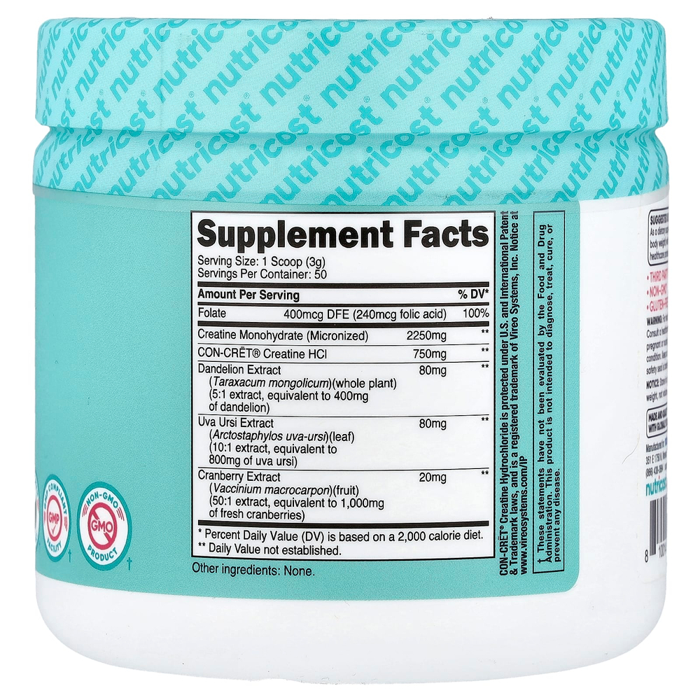 Nutricost, креатин для женского здоровья, без вкусовых добавок, 159 г (5,7 унции)