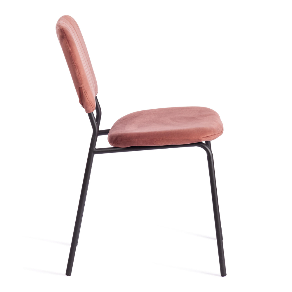 Стул CAROL (mod. UC06) / 1 шт. в упаковке металл, вельвет, 45 х 56 х 82 см, Coral (коралловый) HLR44 / черный