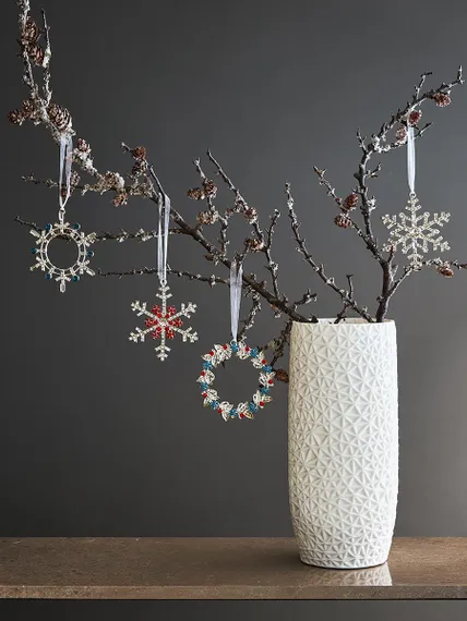 Набор из 4 украшений, 10 см, бусины