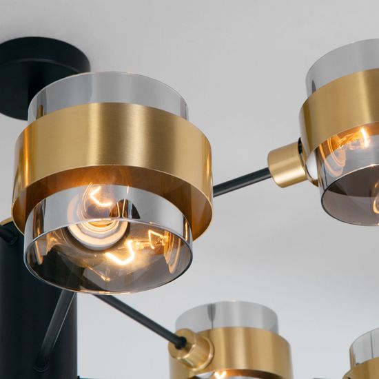 70127/8 / потолочный светильник / черный/дымчатый