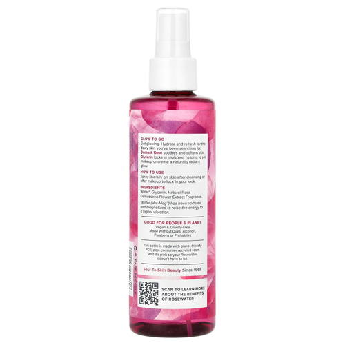 Heritage Store, розовая вода и глицерин, увлажняющий спрей для лица, 237 мл (8 жидк. унций)