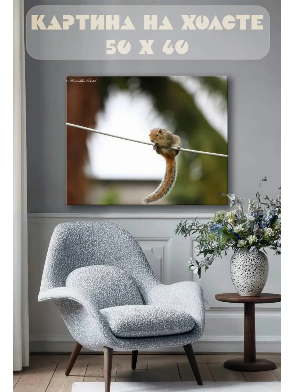 Картина на стену 40 X 50 Белка