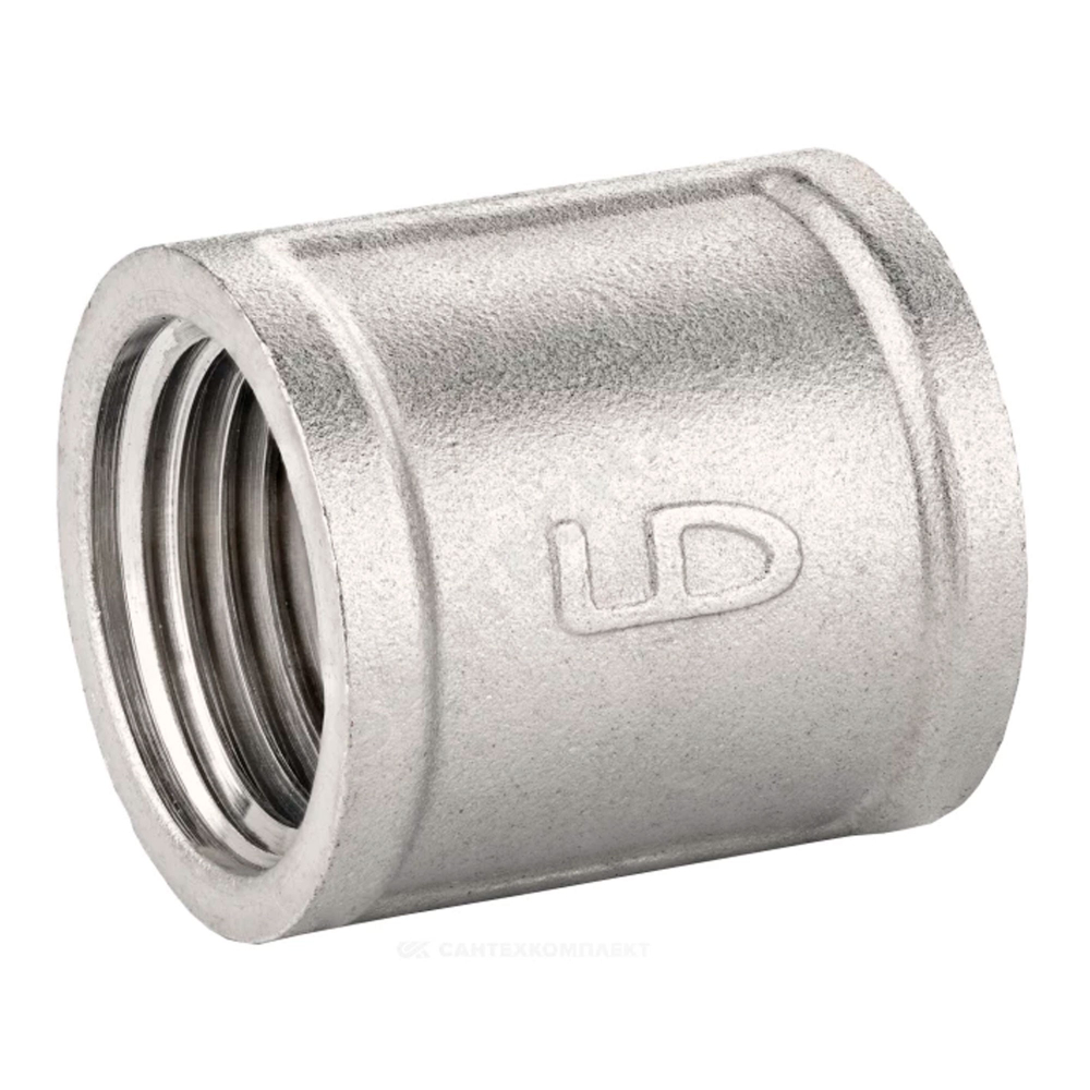 Муфта латунная LD Муфта LD Pride DN25 (1") ВР латунь никель БЕЗ БИРК