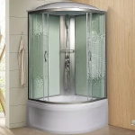 Душевая кабина Мономах XL 80x80x43 С МЗ 10000012113 стекло прозрачное с рисунком мозаика/профиль хром