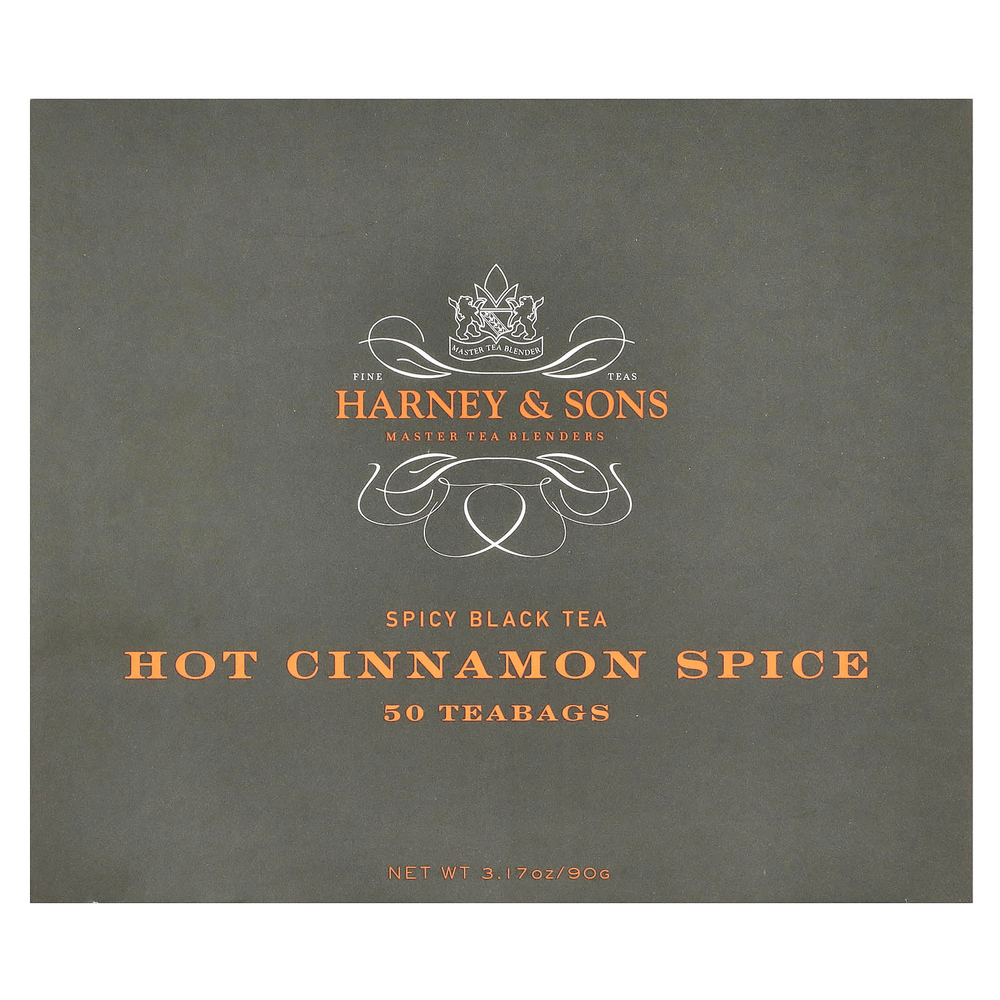 Harney & Sons, Пряный черный чай, горячая корица, 50 чайных пакетиков, 90 г (3,17 унции)