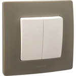 Выключатель 2х-клавишный 10А 250В белый ETIKA Legrand