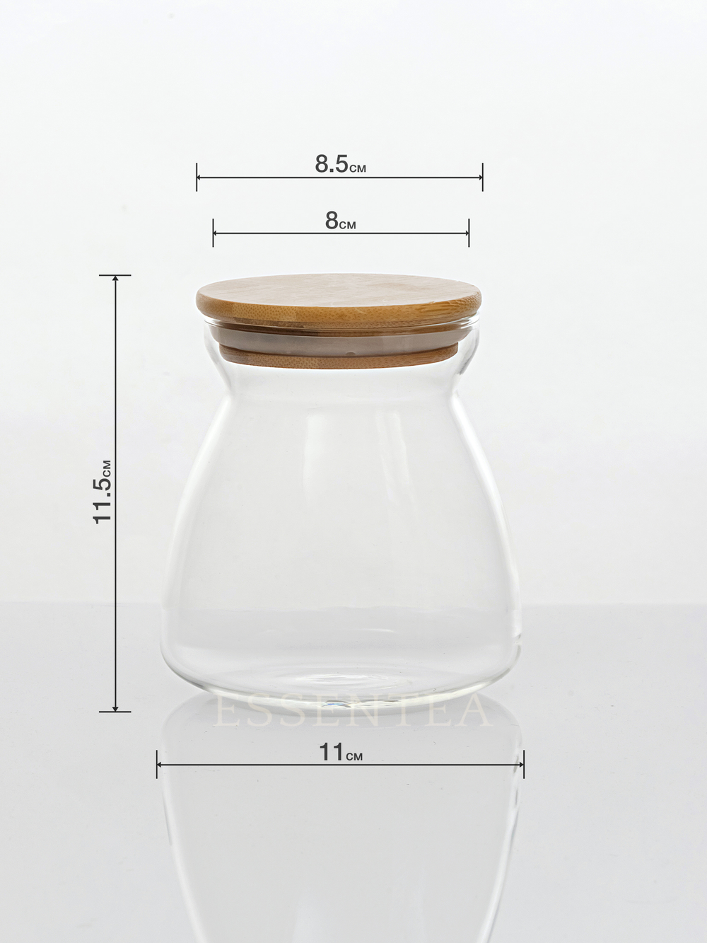 Банка стеклянная "Корли" с бамбуковой крышкой 650 мл