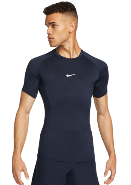 Термобелье Nike Pro Dri-FIT Tight Short-Sleeve Fitness Top - obsidian/white
