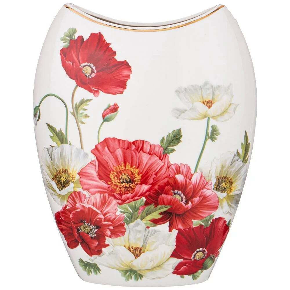 Ваза с маками. Цвет: белая. Elan gallery