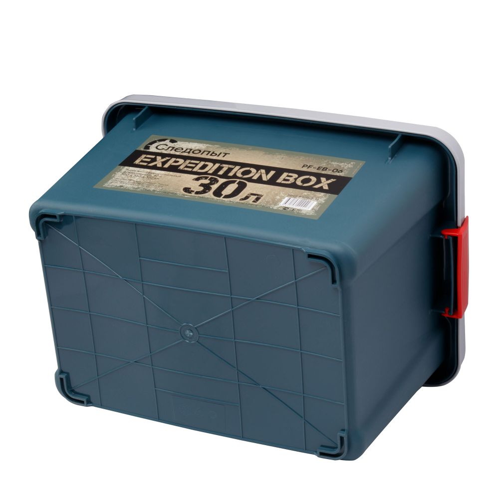 Ящик многофункц. особопрочный СЛЕДОПЫТ Expedition Box, 30 л, 500х360х320 мм, цв. зеленый/серый/3/