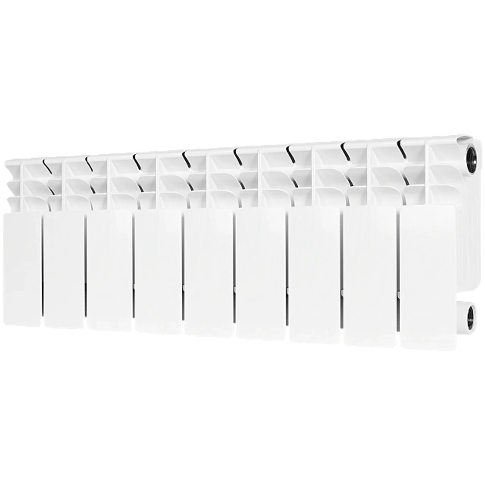 Радиатор биметаллический STOUT TITAN 200 - 9 секций (подключение боковое, цвет белый)